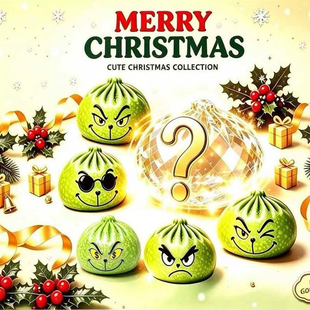 Christmas Grinch Dumpling Squishy, Mystery Box
