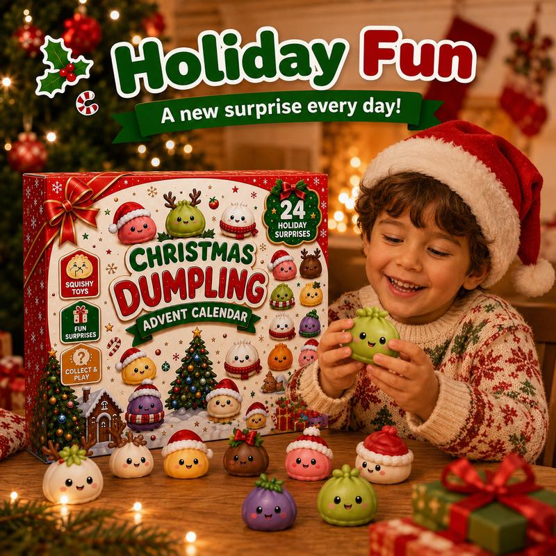 Christmas Squishy Advent Calendar, 24 Mini Dumpling Surprises