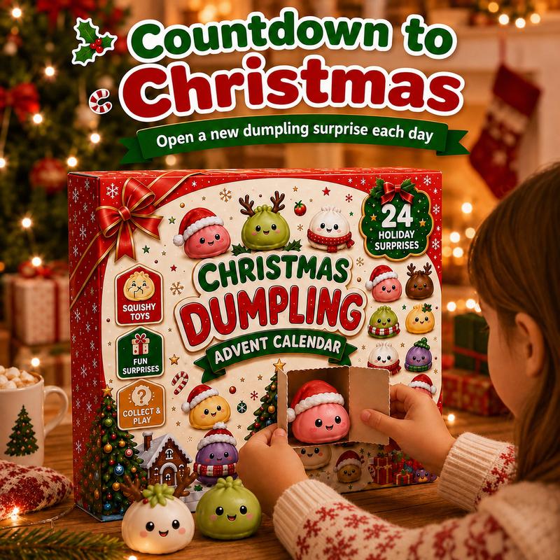 Christmas Squishy Advent Calendar, 24 Mini Dumpling Surprises