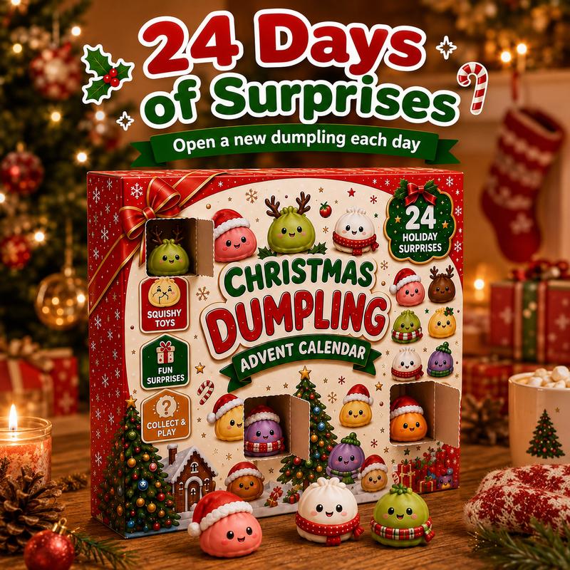 Christmas Squishy Advent Calendar, 24 Mini Dumpling Surprises