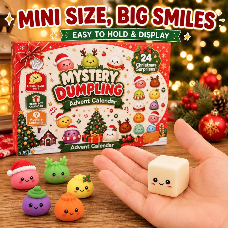 Christmas Squishy Advent Calendar, 24 Mini Dumpling Surprises
