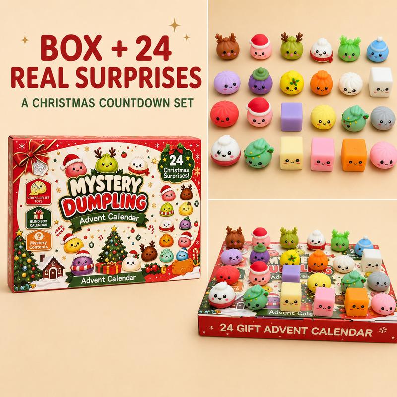 Christmas Squishy Advent Calendar, 24 Mini Dumpling Surprises