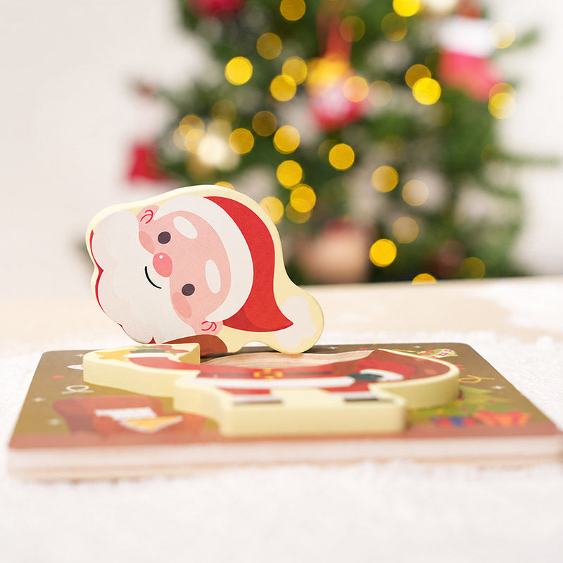 Christmas Wooden Puzzles, 3-Piece Toddler Set