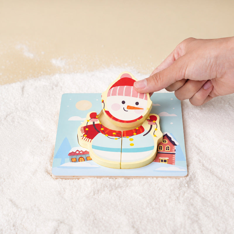 Christmas Wooden Puzzles, 3-Piece Toddler Set
