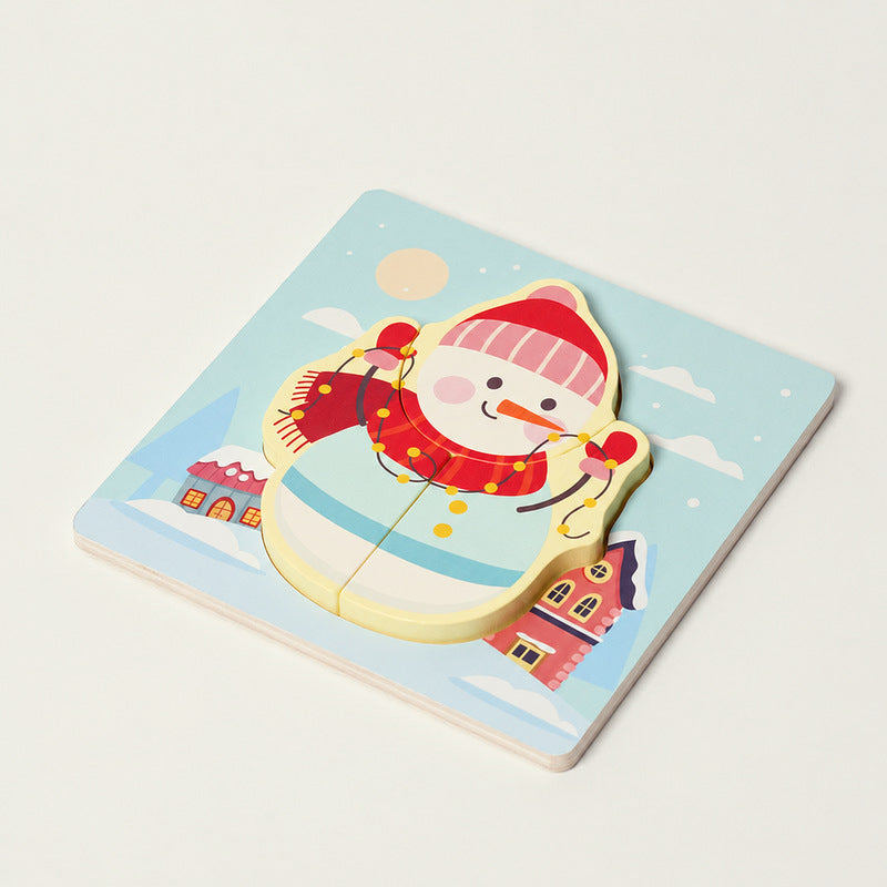 Christmas Wooden Puzzles, 3-Piece Toddler Set