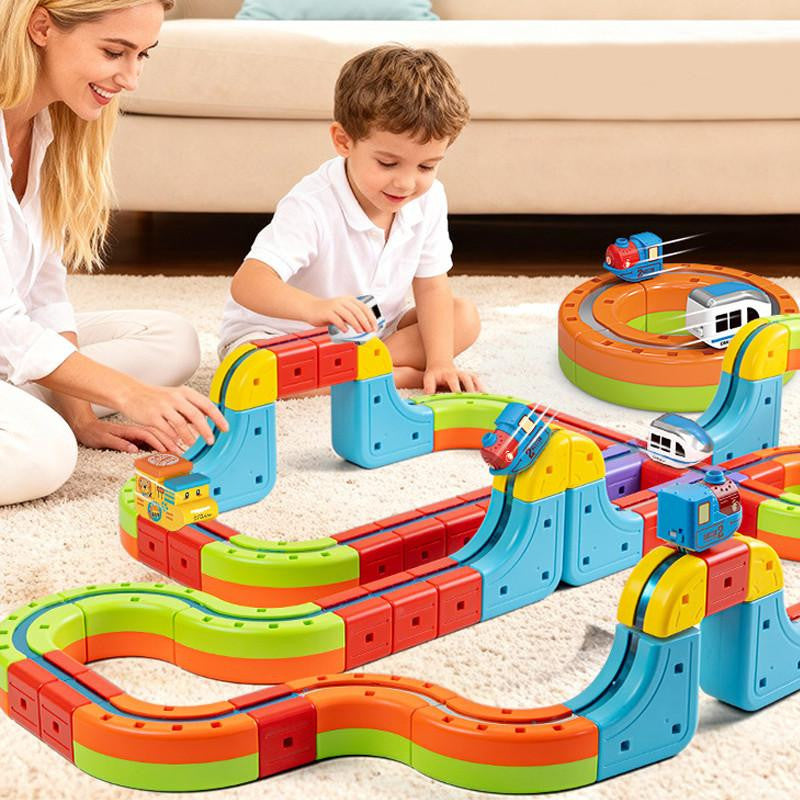 Magnetic Track Toy with Colorful Building Blocks