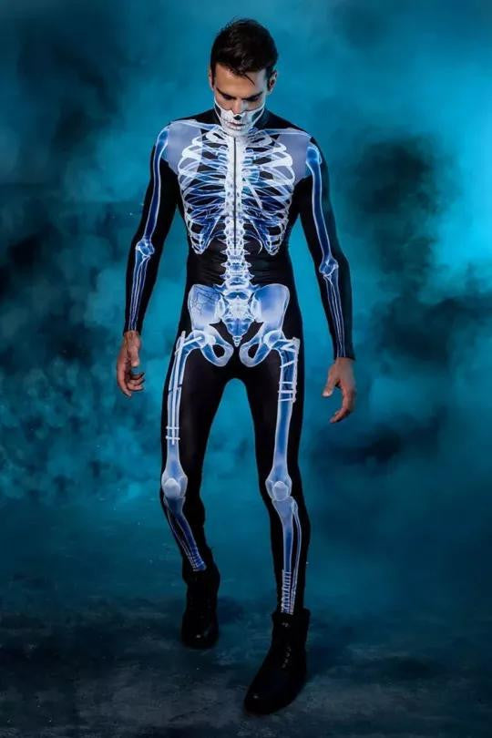 Skeleton Bodysuit Costume with X-Ray Print Design