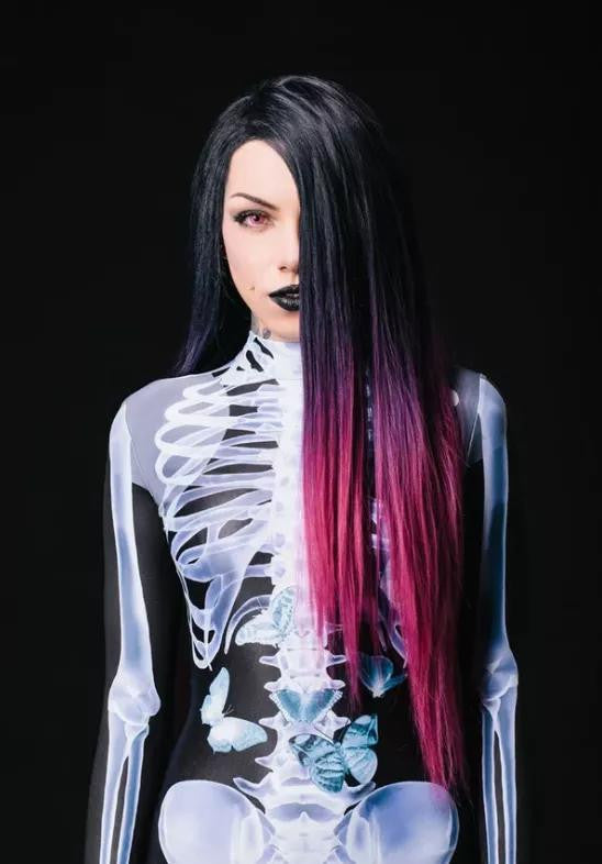 Skeleton Bodysuit Costume with X-Ray Print Design