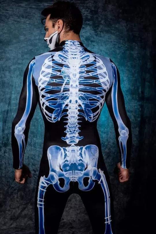 Skeleton Bodysuit Costume with X-Ray Print Design