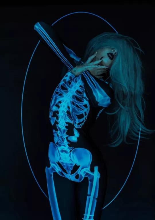 Skeleton Bodysuit Costume with X-Ray Print Design