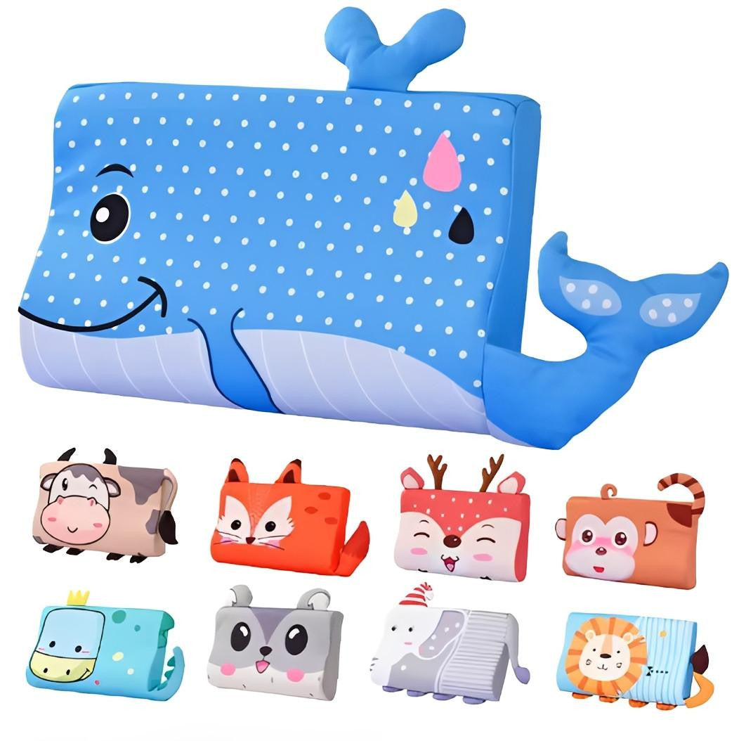 Animal Pillow for Kids with 3D Ears and Tail