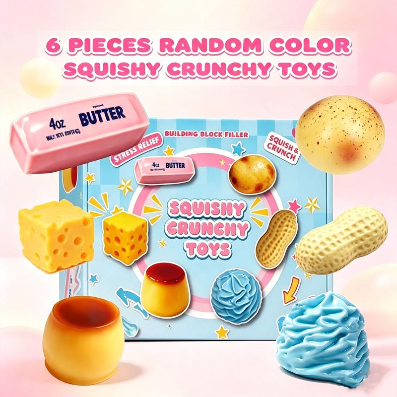 Crunchy Squishy Box, 6 ASMR Fidget Toys