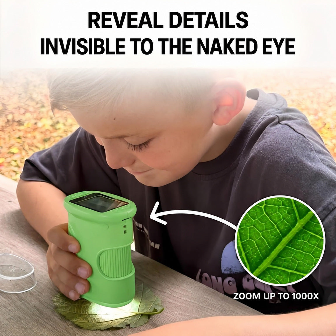 Digital Microscope for Kids with 1000x Magnification and Photo Function