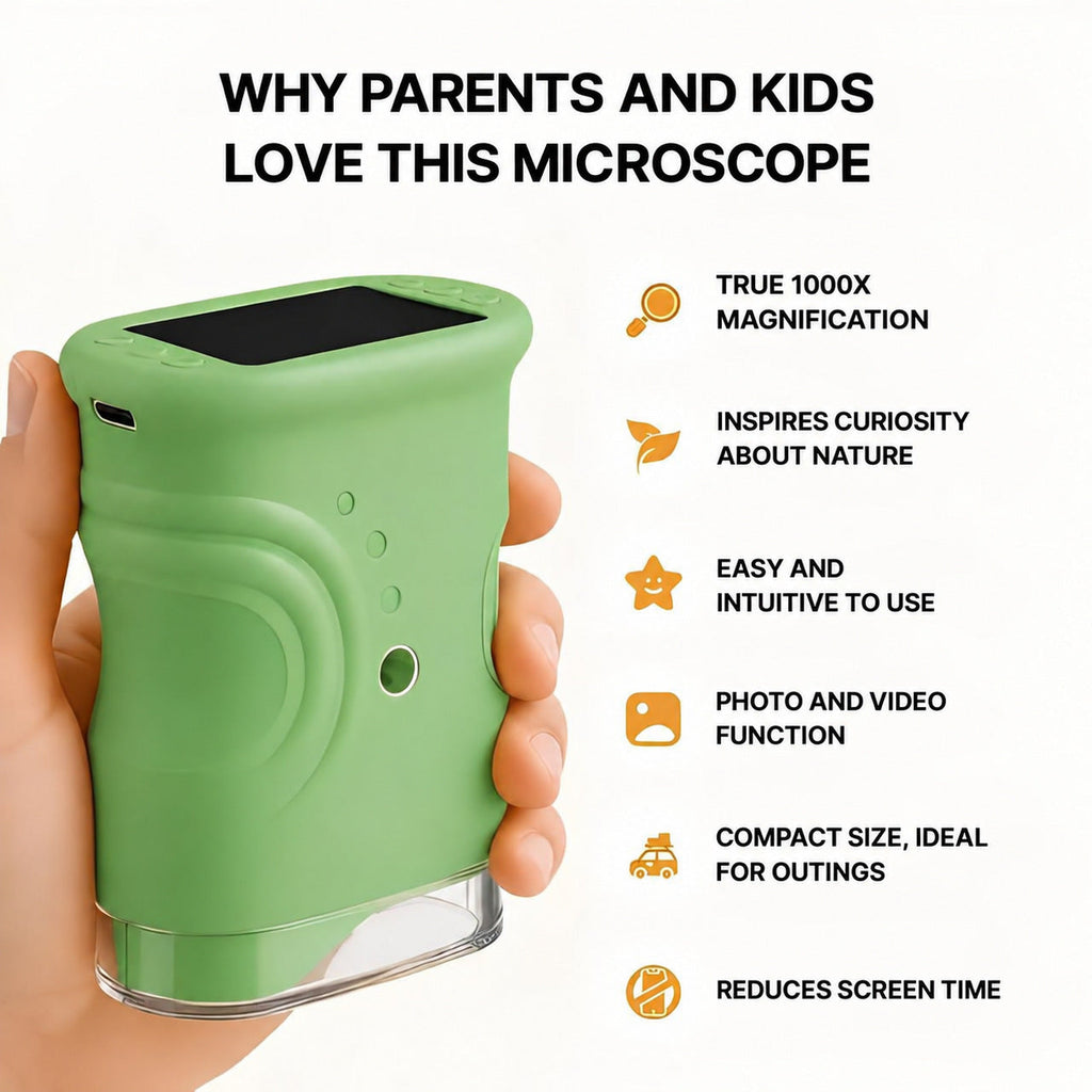 Digital Microscope for Kids with 1000x Magnification and Photo Function