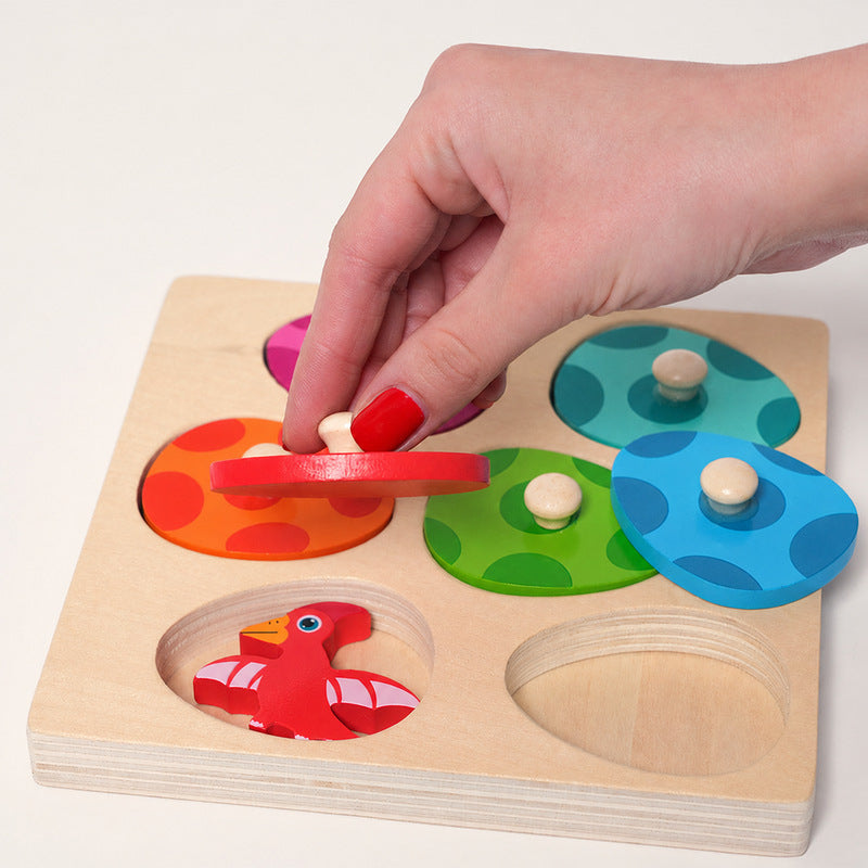 Dinosaur Puzzle Toy with Eggs and Matching Shapes