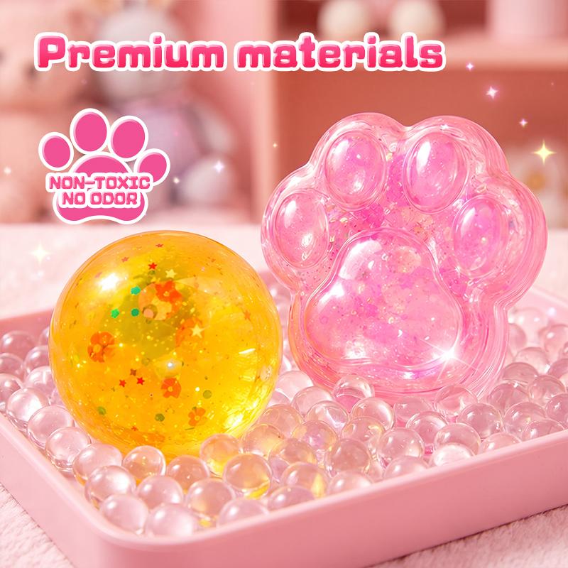 DIY Cat Paw Squishy Kit, Make 6 Slow-Rising Squishies