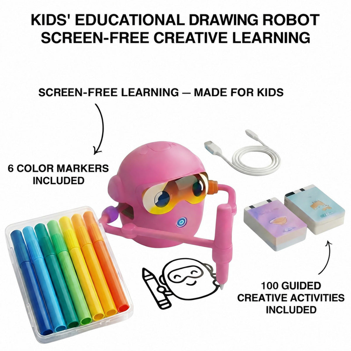 Drawing Robot for Kids with Interactive Learning Cards