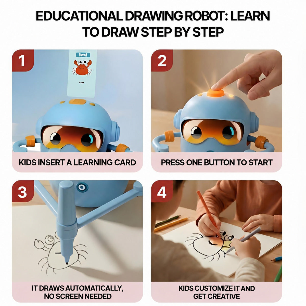 Drawing Robot for Kids with Interactive Learning Cards