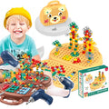 Drill Construction Toy Set with Electric Screwdriver and Mosaic Puzzle