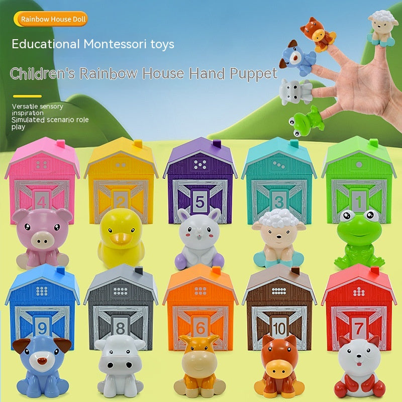 Stacking Barn Toys with 10 Farm Animals and Numbered Houses