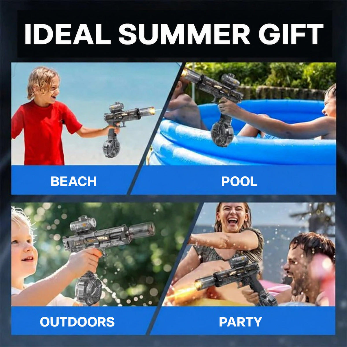 Electric Water Gun with LED Lights and Long Range