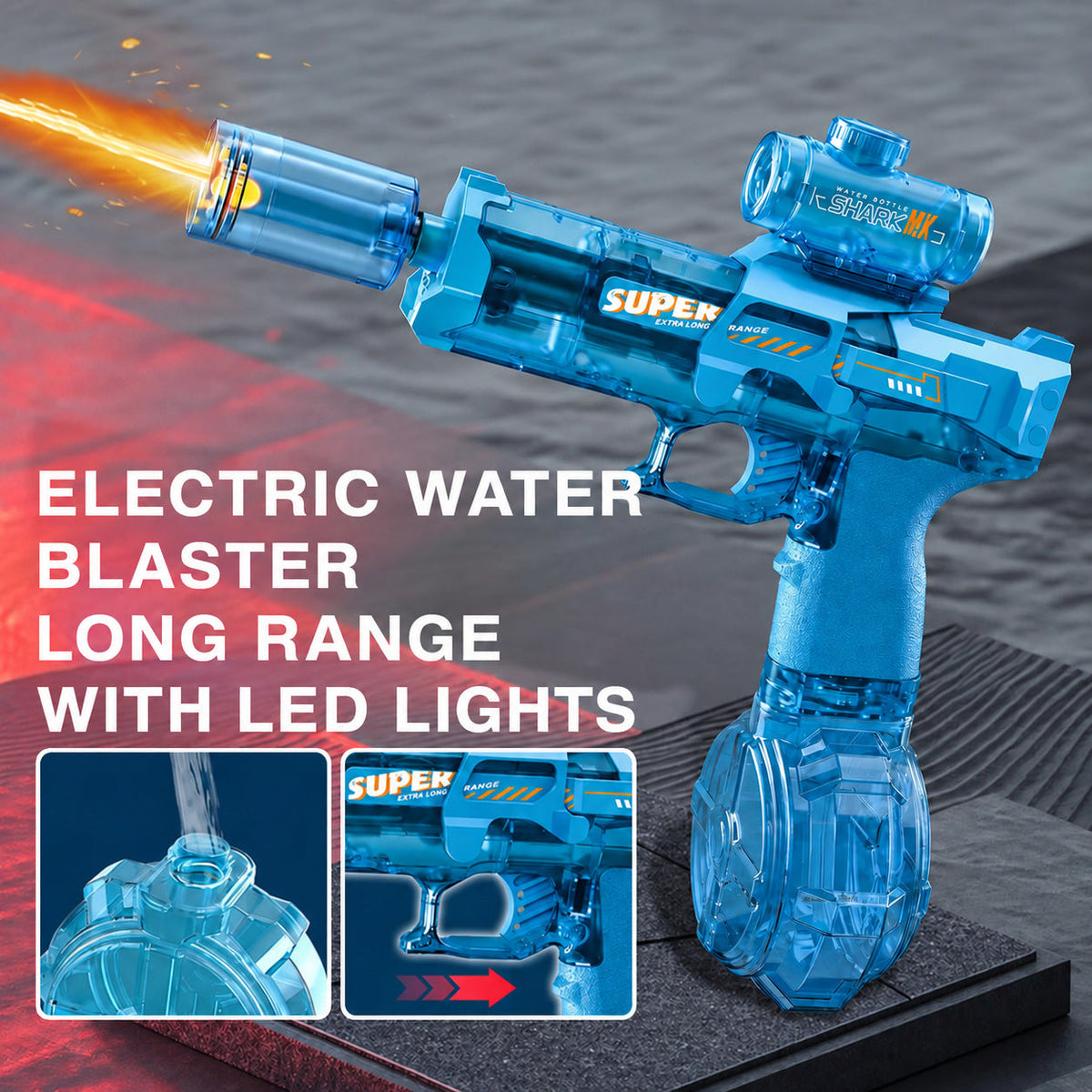 Electric Water Gun with LED Lights and Long Range