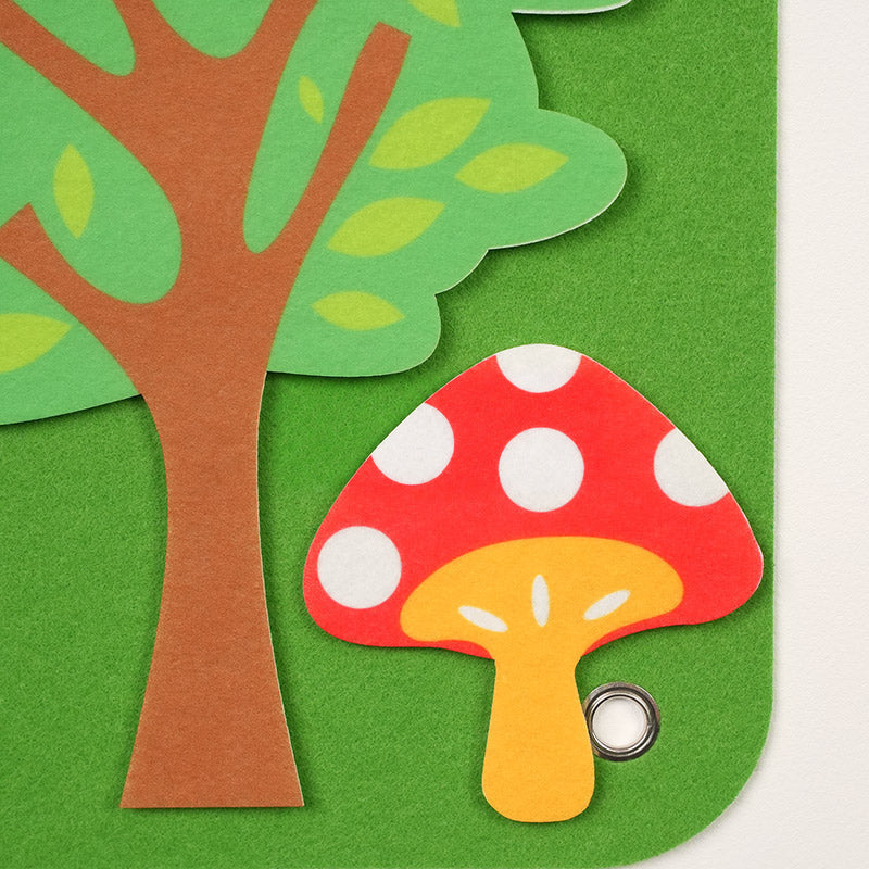 Felt Board for Kids, Wall-Mounted Zoo or Space Scene