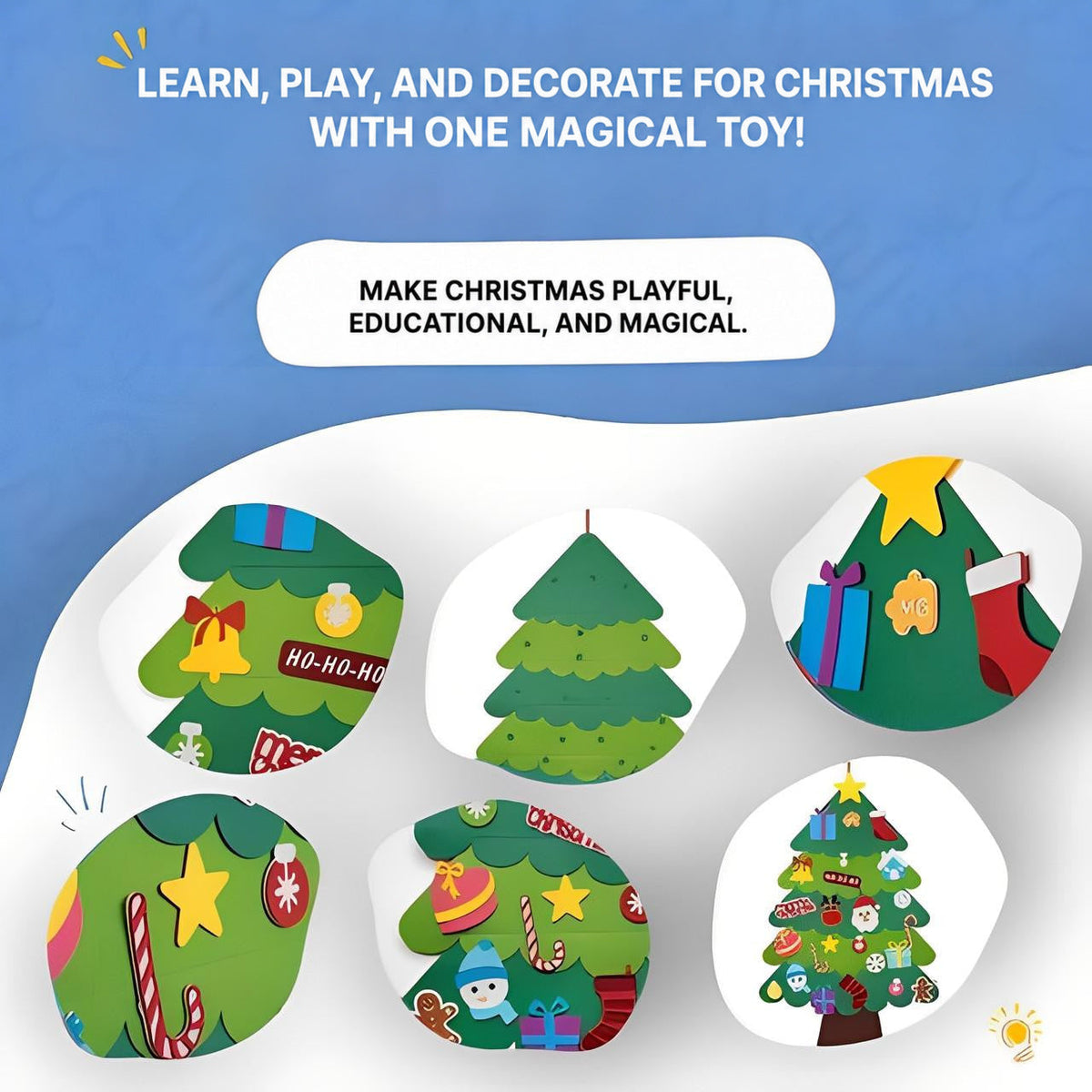 Felt Christmas Tree with 32 Detachable Ornaments