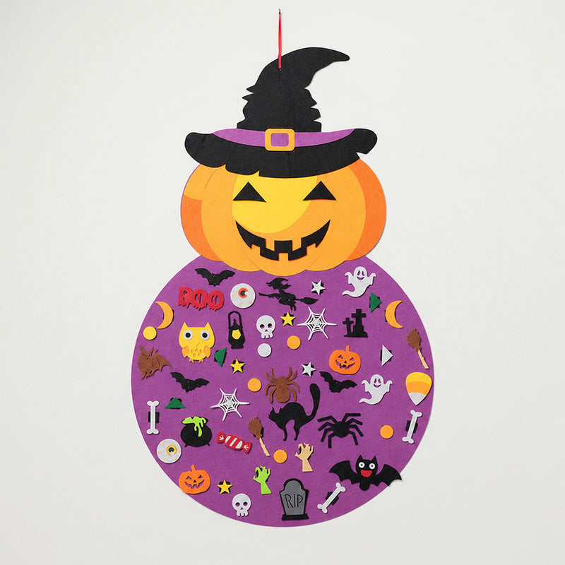 Felt Halloween Decoration with Pumpkin and 53 Pieces