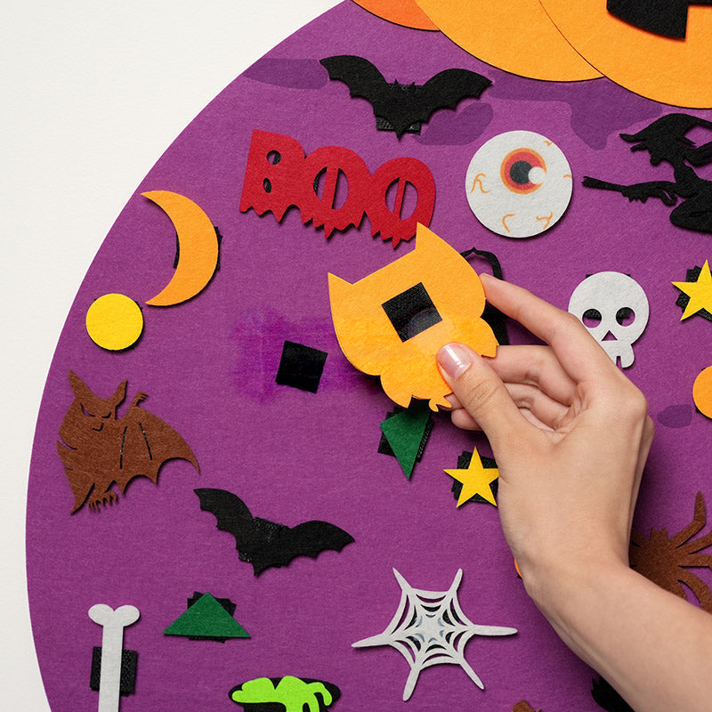 Felt Halloween Decoration with Pumpkin and 53 Pieces