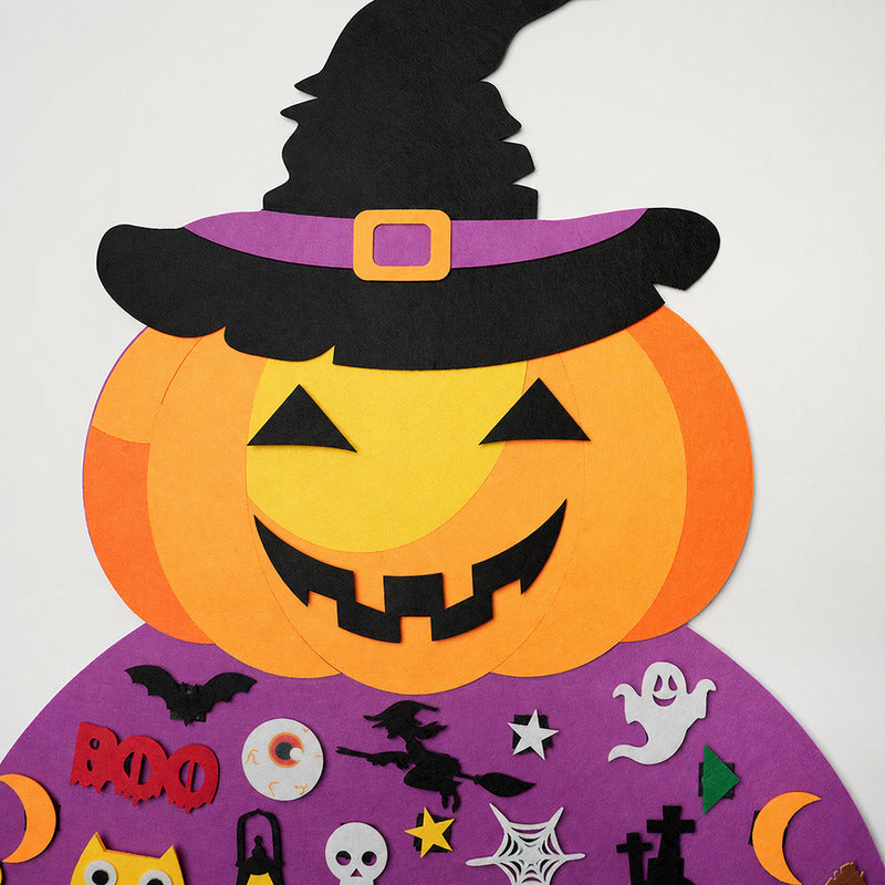 Felt Halloween Decoration with Pumpkin and 53 Pieces