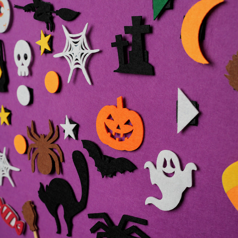 Felt Halloween Decoration with Pumpkin and 53 Pieces