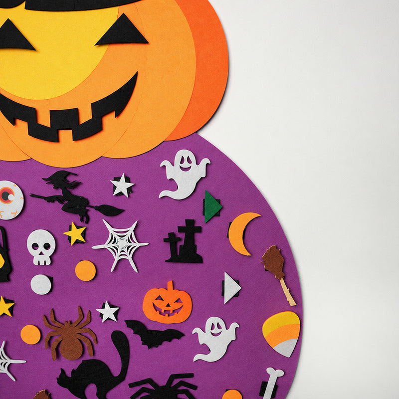 Felt Halloween Decoration with Pumpkin and 53 Pieces