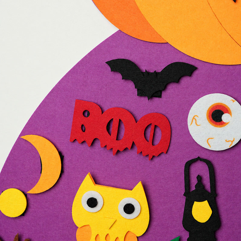 Felt Halloween Decoration with Pumpkin and 53 Pieces