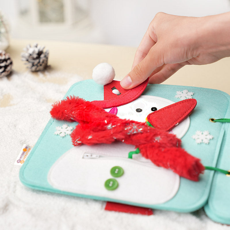 Felt Quiet Book with Reindeer Theme and Interactive Pages