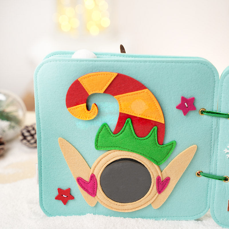 Felt Quiet Book with Reindeer Theme and Interactive Pages