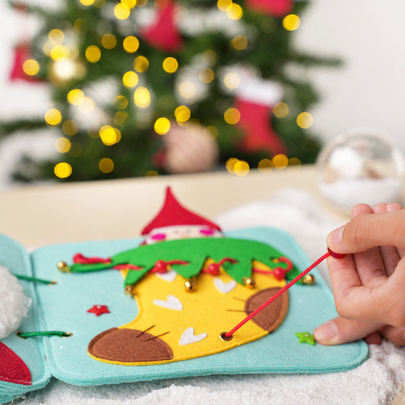 Felt Quiet Book with Reindeer Theme and Interactive Pages