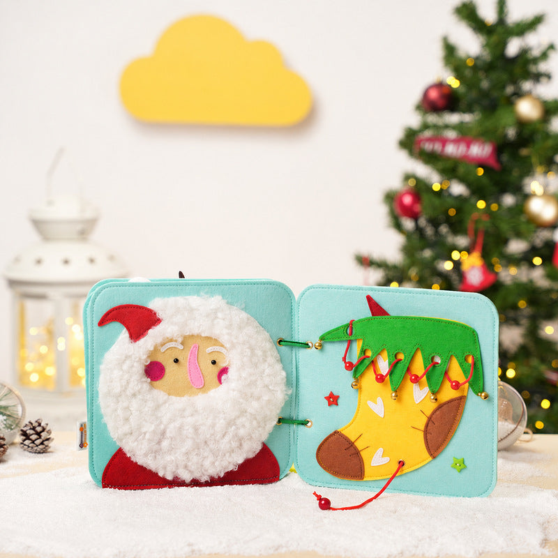 Felt Quiet Book with Reindeer Theme and Interactive Pages