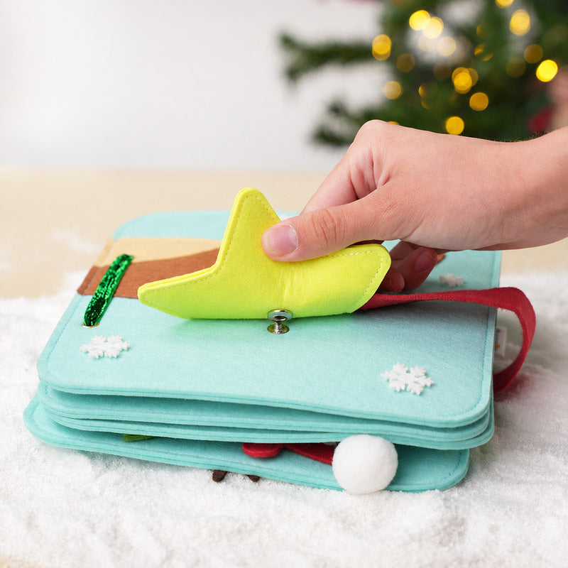Felt Quiet Book with Reindeer Theme and Interactive Pages