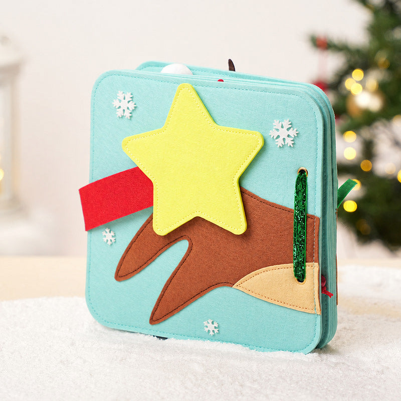Felt Quiet Book with Reindeer Theme and Interactive Pages