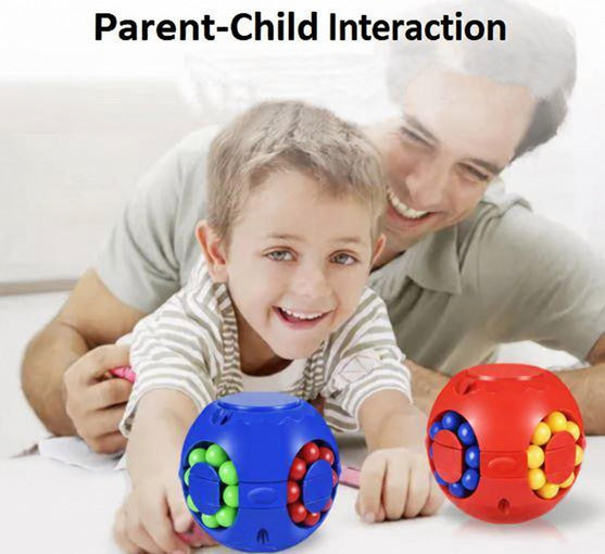 Fidget Puzzle Ball with Rotating Colored Beads