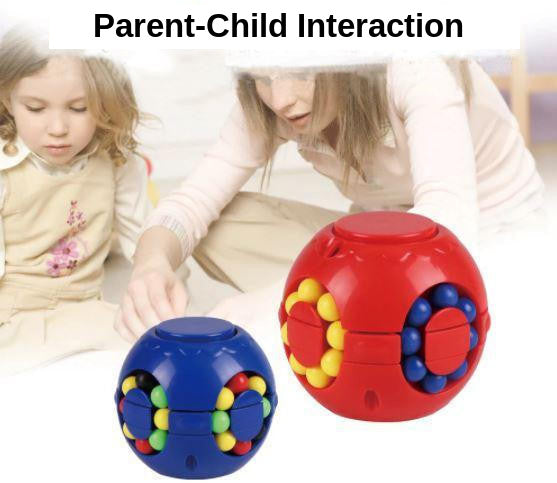 Fidget Puzzle Ball with Rotating Colored Beads