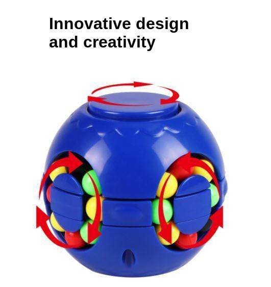 Fidget Puzzle Ball with Rotating Colored Beads