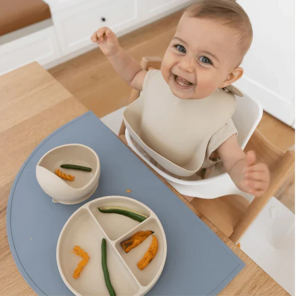 Silicone Baby Dining Set with Non-Slip Mat and Bib