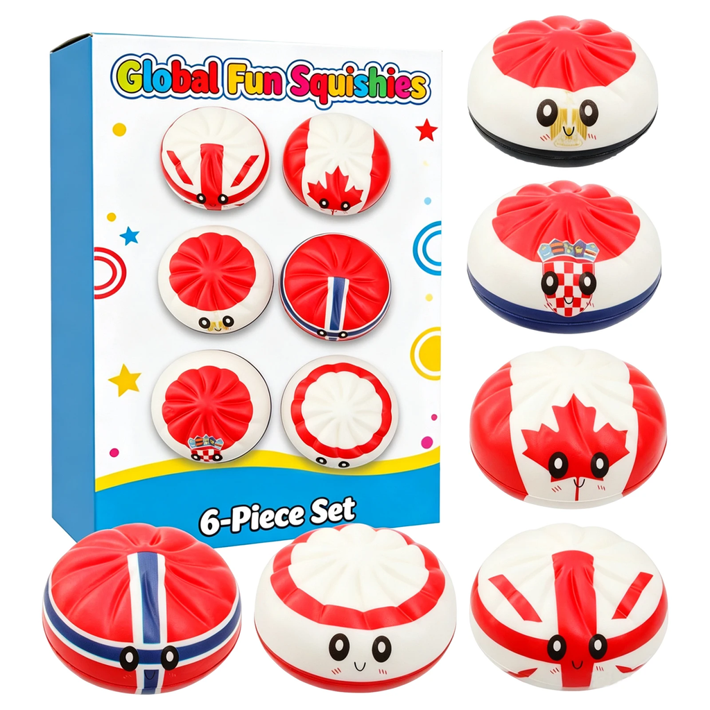 Flag Squishies, 6-Piece Slow Rising Set