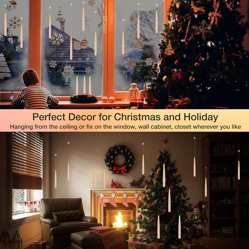 Floating Candles with Magic Wand Remote, 10 Flameless LED Taper Candles