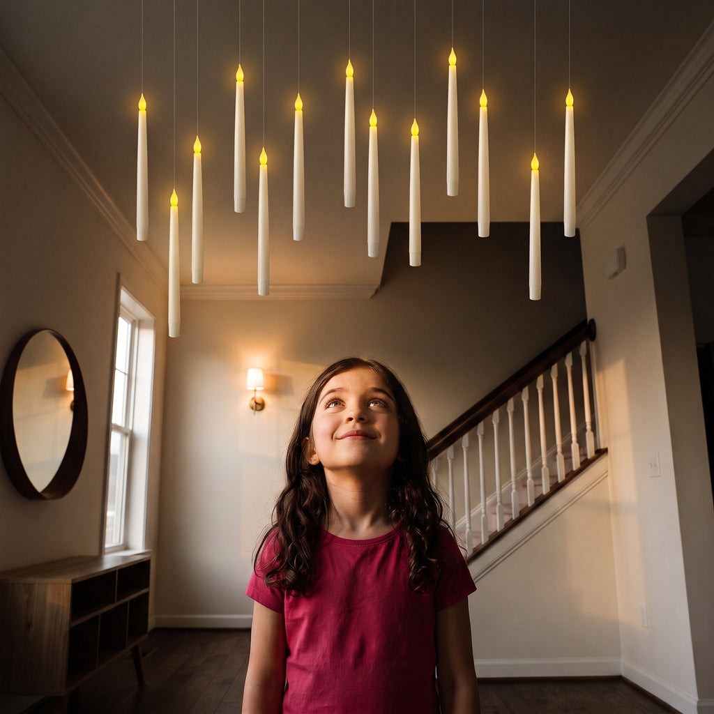 Floating Candles with Magic Wand Remote, 10 Flameless LED Taper Candles