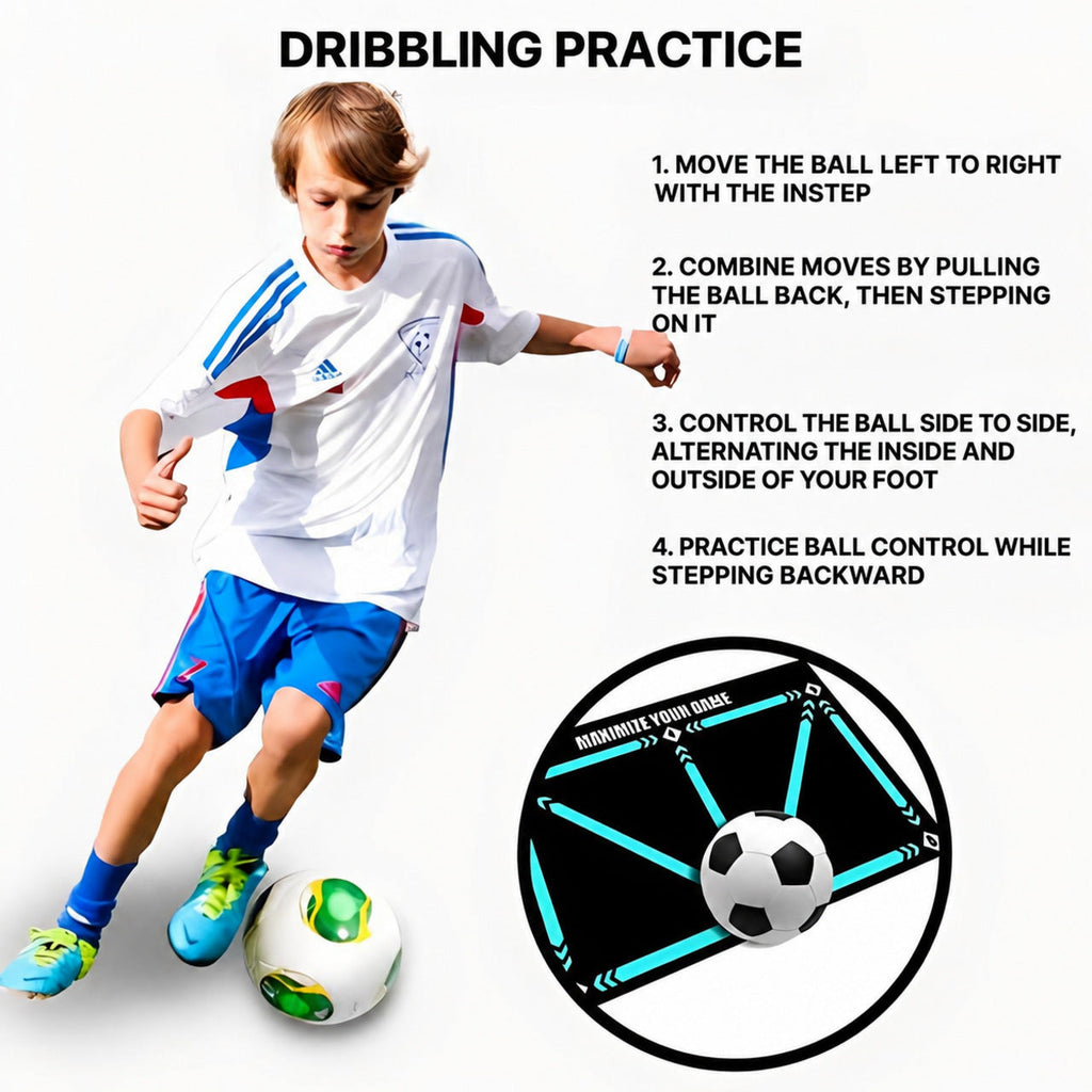 Football Training Mat with Numbered Zones and Elastic Cord