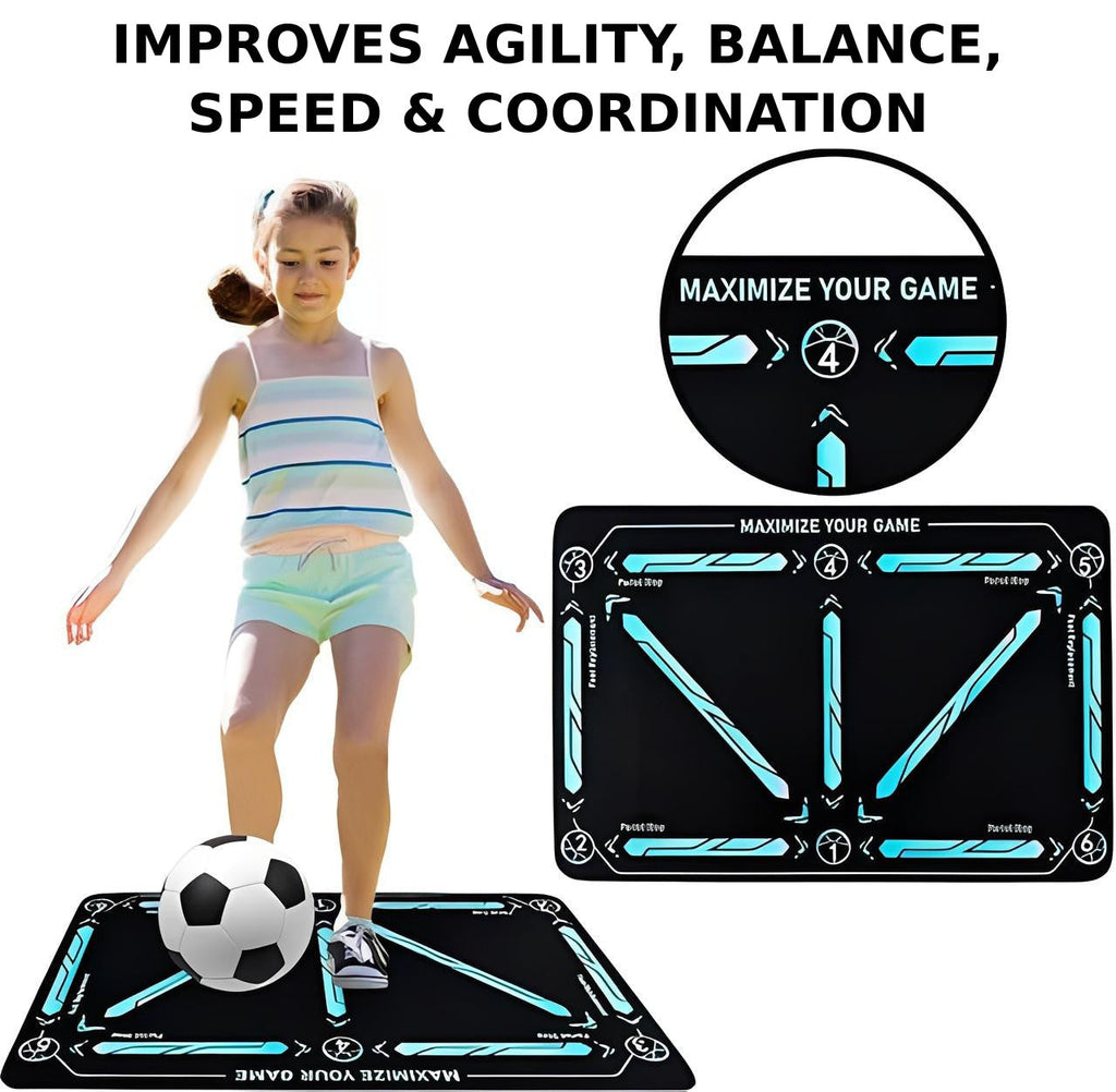 Football Training Mat with Numbered Zones and Elastic Cord