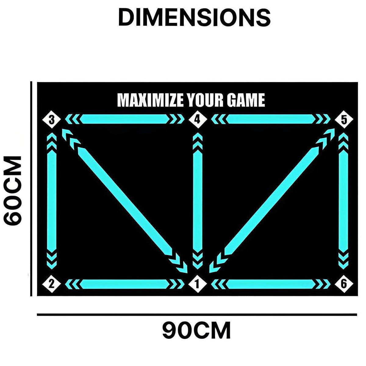 Football Training Mat with Numbered Zones and Elastic Cord